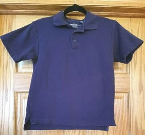 Cherokee Boys Polo Uniform Shirt Size Medium Navy Blue Knit High-Low Hem Preppy - Picture 1 of 11
