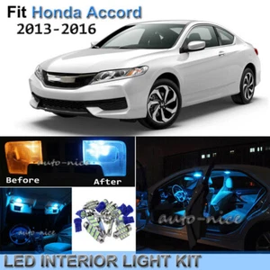 Kit de paquete de luz LED interior azul hielo brillante 9 piezas para Honda Accord 2013-2016 - Imagen 1 de 9