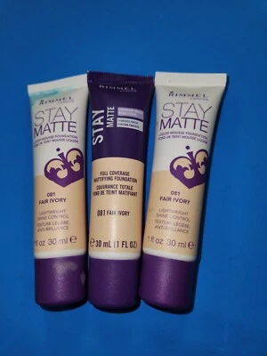 3 Rimmel Stay Matte Liquid Mousse Foundation #081 FAIR IVORY New 1 Fl Oz - Image 1 of 3
