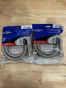 Eastman Steel Flex 5 Ft Washing Machine Hose 2-PACK - Picture 1 of 2