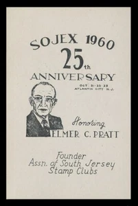 1960 SOJEX STAMP SHOW LABEL - ELMER C. PRATT - Picture 1 of 1
