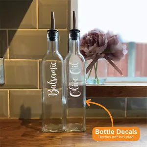 ACEITE DE OLIVA y BALSÁMICO - Calcomanías de botella de cocina Pegatinas Etiquetas (Tipo 3) - Imagen 1 de 4