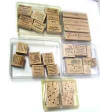 Stampin’ Up Lot 5 sets Wood Mounted Rubber Stamps Mixed Themes Vintage 27 Stamps