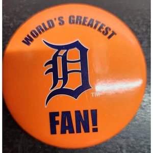 World's Greatest Fan! Detroit Tigers Pinback Button - 2.5 Inches - Picture 1 of 4
