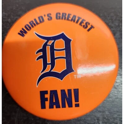 World's Greatest Fan! Detroit Tigers Pinback Button - 2.5 Inches - Image 1 of 4