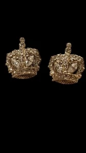 Vintage Rhinestone Crown Shaped Screwback Earrings - Picture 1 of 6