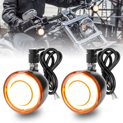 Luz LED intermitente DRL blanca ámbar para motocicleta para Sportster 883 Softail Dyna Foto 1 de 4
