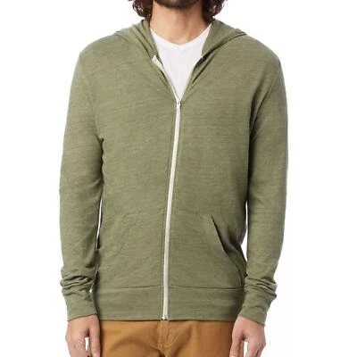 Sudadera con Capucha Alternativa Para Hombre "Verdadero Verde Ejército" Cremallera, Capucha con Cordón, Talla XS, NUEVA CON ETIQUETAS Foto 1 de 4