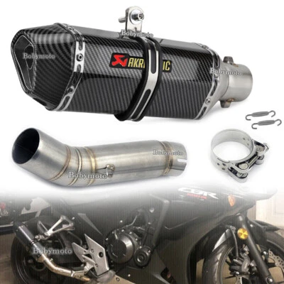 Motorcycle Exhaust Muffler Mid Link Pipe For Honda CBR500 CB500X CB500F 2013-19 - Image 1 of 4