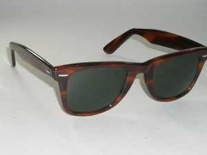 Vintage B&L ray ban L2053 Lucido Spesso Tartaruga G15 UV Wayfarer 5024 Sole - Foto 1 di 12