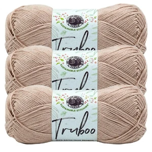 (3 Pack) Lion Brand Yarn 837-123Q Truboo Yarn, Tan - Picture 1 of 5