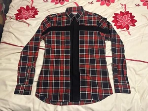 Givenchy Cross Inset Tartan Plaid Check Slim Fit L/S Cotton Shirt - Size S - Picture 1 of 11
