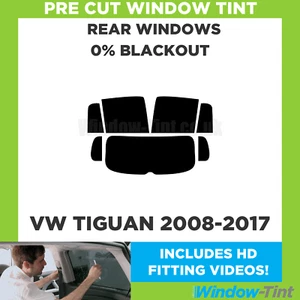 For VW Tiguan 2008-2017 Pre Cut Window Tint Rear 0% Blackout Film - Picture 1 of 10