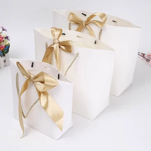 100x borsa da trasporto carta bianca opaca scarpe borse shopping borse regalo - Foto 1 di 9