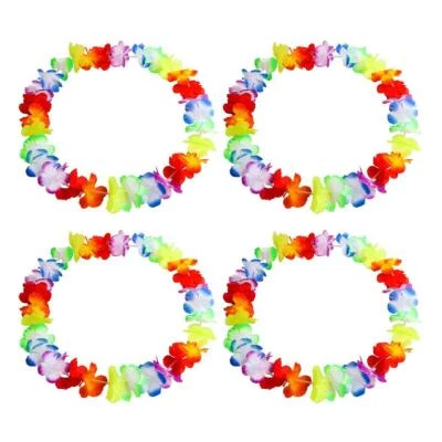 SHATCHI 10 Hawaiian Leis Garlands Flower Necklaces Hen Stag Accessory Hula Beach Party