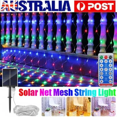 Solar Power LED String Fairy Net Mesh Lights Curtain Party Garden Outdoor Deco - image 1 of 4