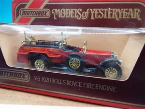 Matchbox Models of Yesteryear 1920 Rolls-Royce Fire Engine  Y-6 Rare  b3 - Picture 1 of 2