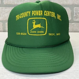 Sombrero John Deere Verde Espuma Malla Cuerda Camionero Snapback Gorra Troy Mo. Vintage - Imagen 1 de 11