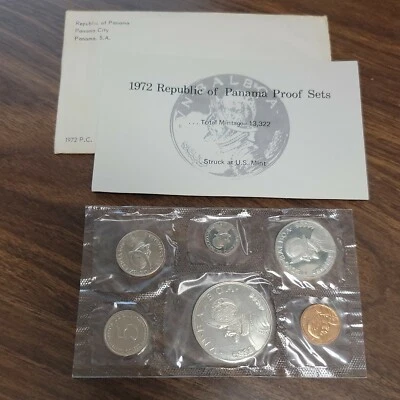 Juego de prueba República de Panamá 1972 con monedas Balboa de plata - acuñación limitada  Foto 1 de 4