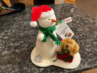 HALLMARK 2024 WRAPPED IN JOY SNOWMAN PLUSHY NEW - Image 1 of 2