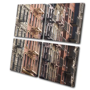 New York City Manhattan Edifici Urbani MULTI CANVAS WALL ART Quadro Stampa - Foto 1 di 1