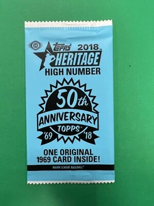 2018 TOPPS HERITAGE HIGH NUMBER ORIGINAL 1969 50TH BOX LOADER UPOPENED SEALED - Picture 1 of 2