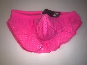 Vintage N2N Bodywear Pink Raider Bulge Pouch Bikini Size Small - Foto 1 di 3