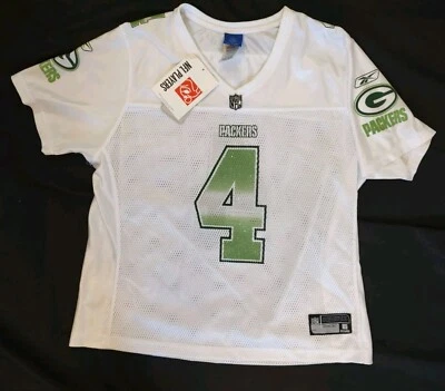 Nueva con etiquetas Camiseta Brett Favre Jugadores NFL Reebok #4 para Mujer Verde Brillo Top Talla XL Foto 1 de 4