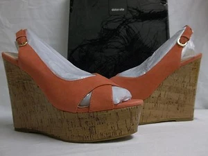 Dolce Vita Size 8 M Melon Suede Open Toe Slingbacks Wedges New Womens Shoes - Picture 1 of 7