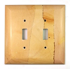 PICTURE JASPER - Double Toggle Switchplate (Pe56) Natural Stone Décor - Picture 1 of 1