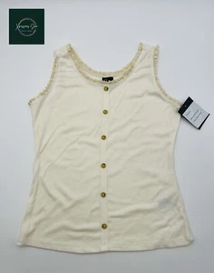Girl's Kids Art Class Beige Lace Button Tank Top Shirt- Size L (10/12) - Picture 1 of 1