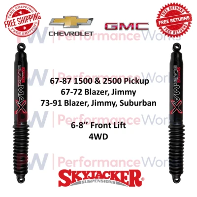 Skyjacker Black MAX Shock Pair 6-8'' Front Lift For Chevy GMC 1500 & 2500 Pickup - Image 1 of 4