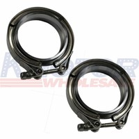 3'' V-Band Flange & Clamp Kit 2 Pcs Stainless Steel For Turbo Exhaust Downpipes