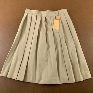 French Toast Girls Size 14 Khaki Adjustable Waist Mid Length Pleated Skirt NWT - Picture 1 of 8