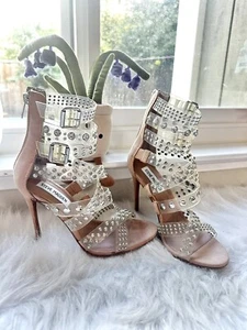 Steve Madden Moto Embellished Dress Sandals / High-heel Sandals - Pink - Picture 1 of 3