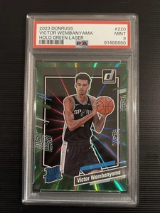 2023-24 Panini Donruss Victor Wembanyama #220 Holo Green Laser PSA 9 - Afbeelding 1 van 2