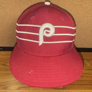 Gorra New Era MLB Philadelphia Phillies ajustada 7 1/2 granate colección Cooperstown - Imagen 1 de 7
