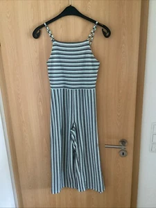 Jumpsuit 164 H&M Türkis Blau Weiß Gestreift Overall - Bild 1 von 3