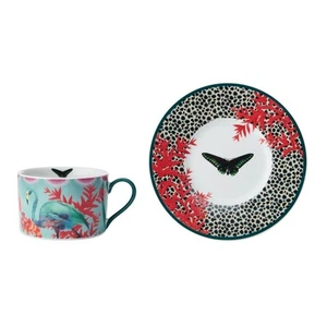 Mikasa X Sarah Arnett Porcelain Cup And Saucer Set 250ml - Picture 1 of 12