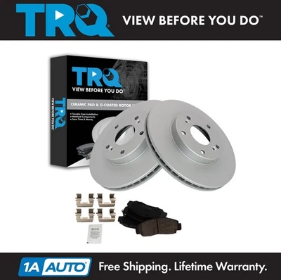 TRQ Front Brake Pad & Rotor Kit Fits 2003-2007 Honda Accord 2006-2010 Civic - Image 1 of 4