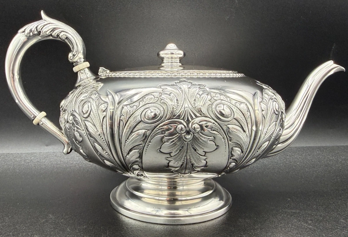 美国洛可可式古董纯银茶壶，咖啡壶套装| eBay
