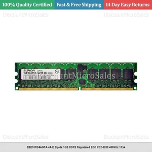 EBE10RD4AGFA-4A-E Elpida 1GB DDR2 Registered ECC PC2-3200 400Mhz 1Rx4 - Picture 1 of 1