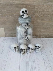Halloween Plastic Human Skulls Bar Decoration 15 Pieces - Picture 1 of 4