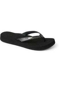 Reef Women's Star Cushion Sassy Summer Sandals Black/Silver Beach Flip Flops - Picture 1 of 4