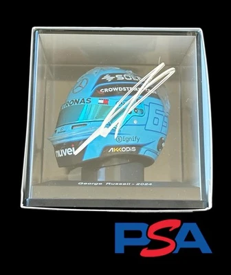 George Russell Signed 2024 F1 Season 1:5 Scale Mini Helmet PSA AUTO MERCEDES #63 - Image 1 of 4