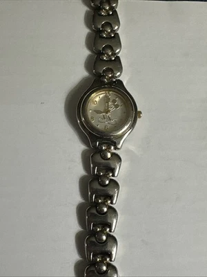 MICKEY MOUSE DISNEY STORE VINTAGE SILVER TONE BRACELET WATCH HEAD DS-1072 - Image 1 of 4