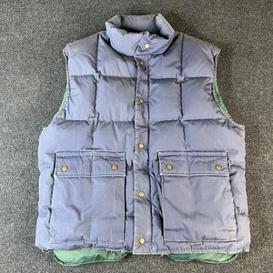 Vintage Eddie Bauer Vest Mens XL Blue Goose Down Puffer Quilted Made USA 80s - Picture 1 of 7