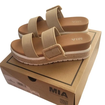 Sandalias para mujer MIA Kenzy Sand Gamuza Staps talla 8M Foto 1 de 4