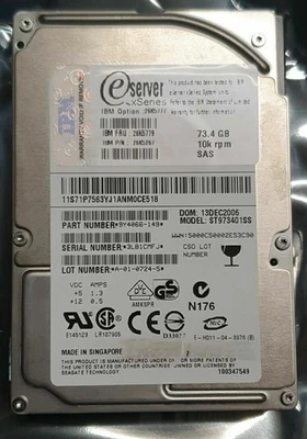 IBM 26K5267 HDD 73.4GB 10K SAS SERVER - Image 1 of 2