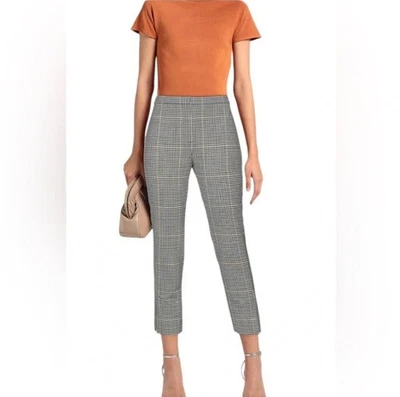 Pantalones de tobillo recto Theory CL Dale Portland a cuadros de lana elásticos talla 6 para mujer Foto 1 de 4